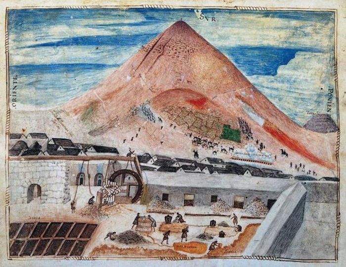 Bức tranh mô tả Potosí từ khoảng năm 1585. Ảnh: Heritage Images/Getty Images